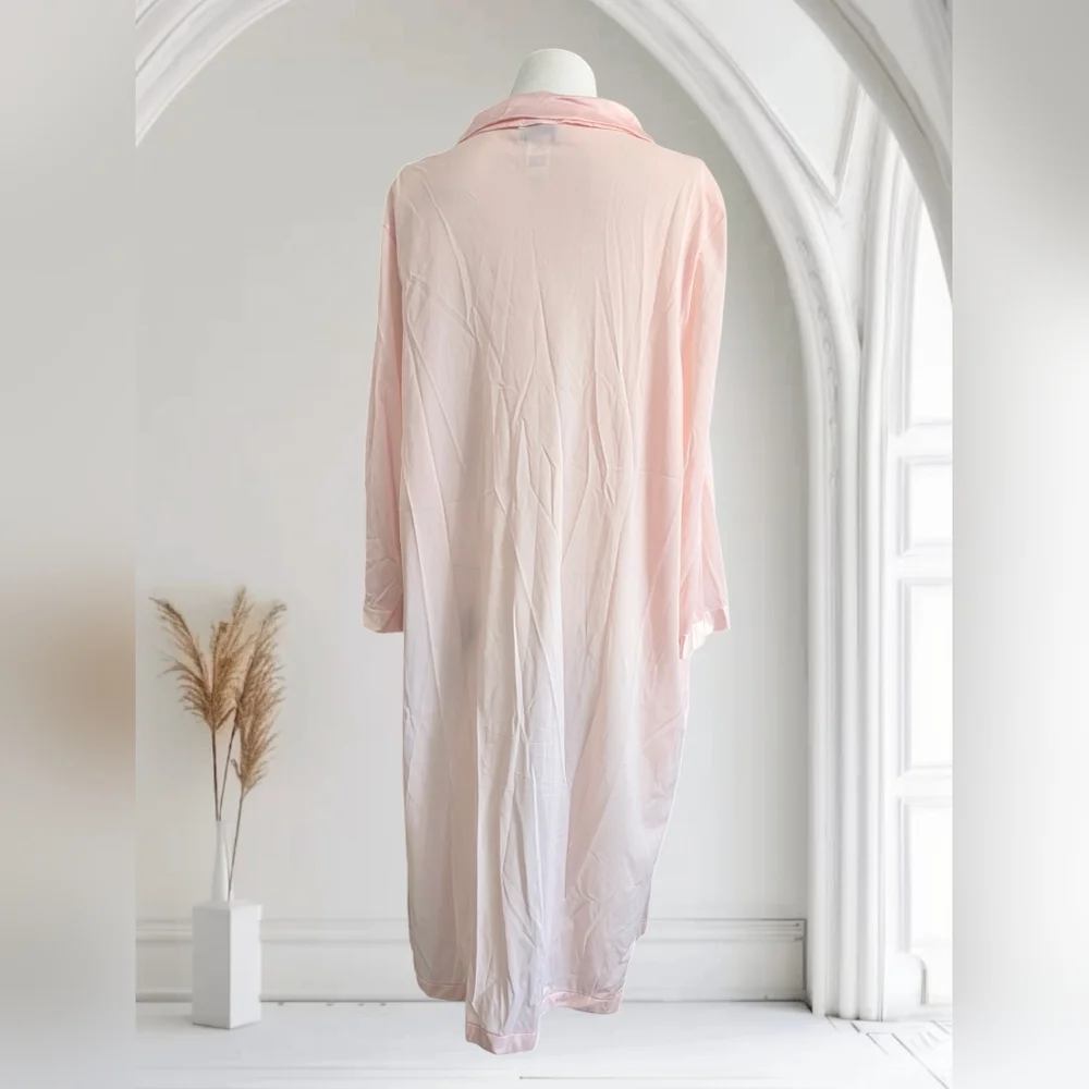 Vintage 70s-80s Vanity Fair Women's Light Pink Nylon Robe Intimates Size L - Picture 3 of 9